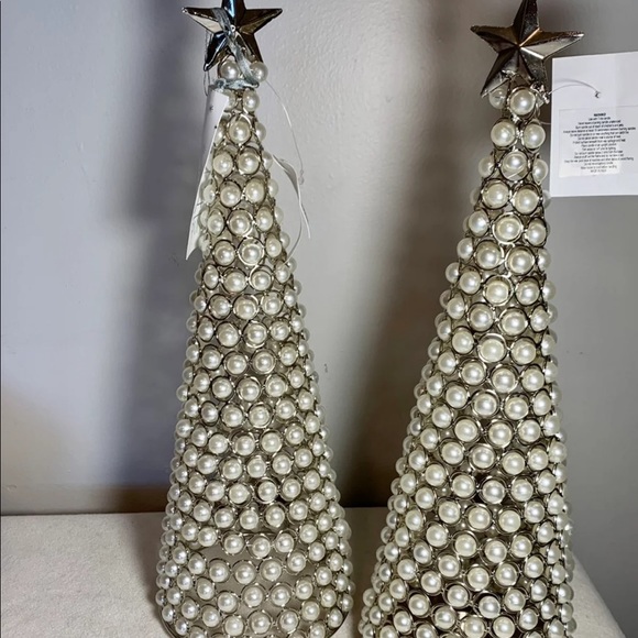 Crystal & Pearl Champagne Trees | Balsam Hill Pearl christmas trees